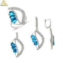 Gümüş zirkon taşlı set